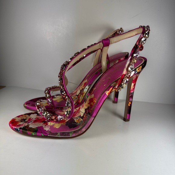 Jessica Simpson Jaycin Pink Floral Sandal Heels Women’s Size 8 - Picture 8 of 12